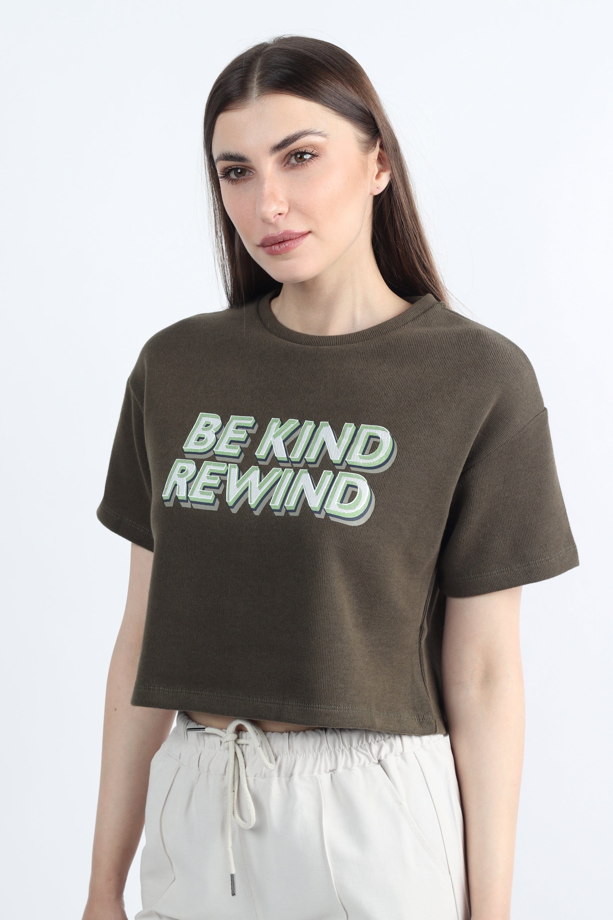 كيتشن بلوزة بطبعة نص بطن نسائي