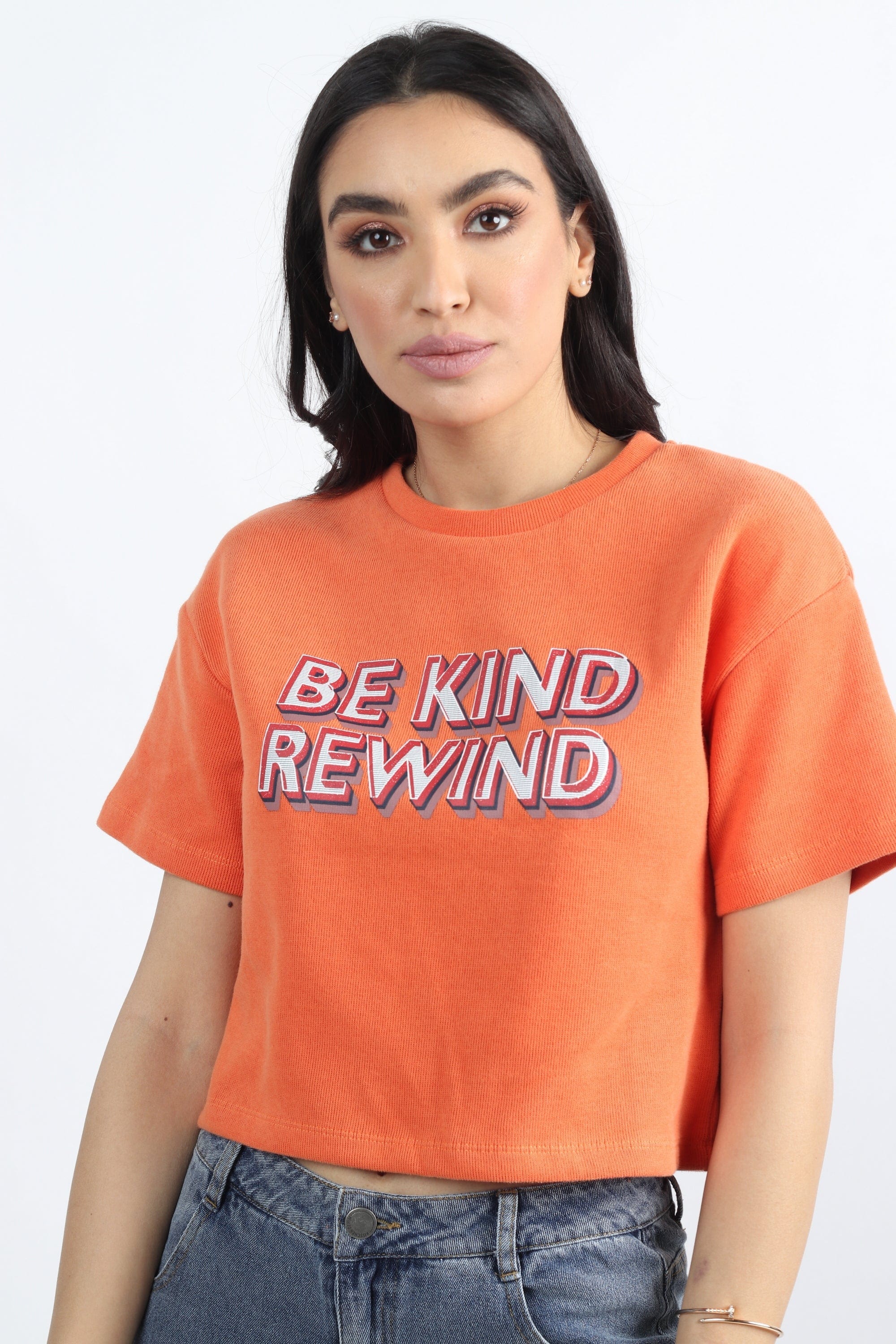 كيتشن بلوزة بطبعة نص بطن نسائي