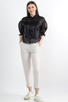 كيتشن بلوزة شفافة بأكمام 3/4 بف نسائي