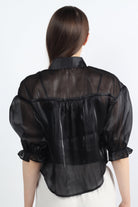 كيتشن بلوزة شفافة بأكمام 3/4 بف نسائي