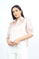 كيتشن بلوزة شفافة بأكمام 3/4 بف نسائي