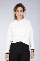 كيتشن بلوزة ملفوفة بقبعة كم طويل نسائي