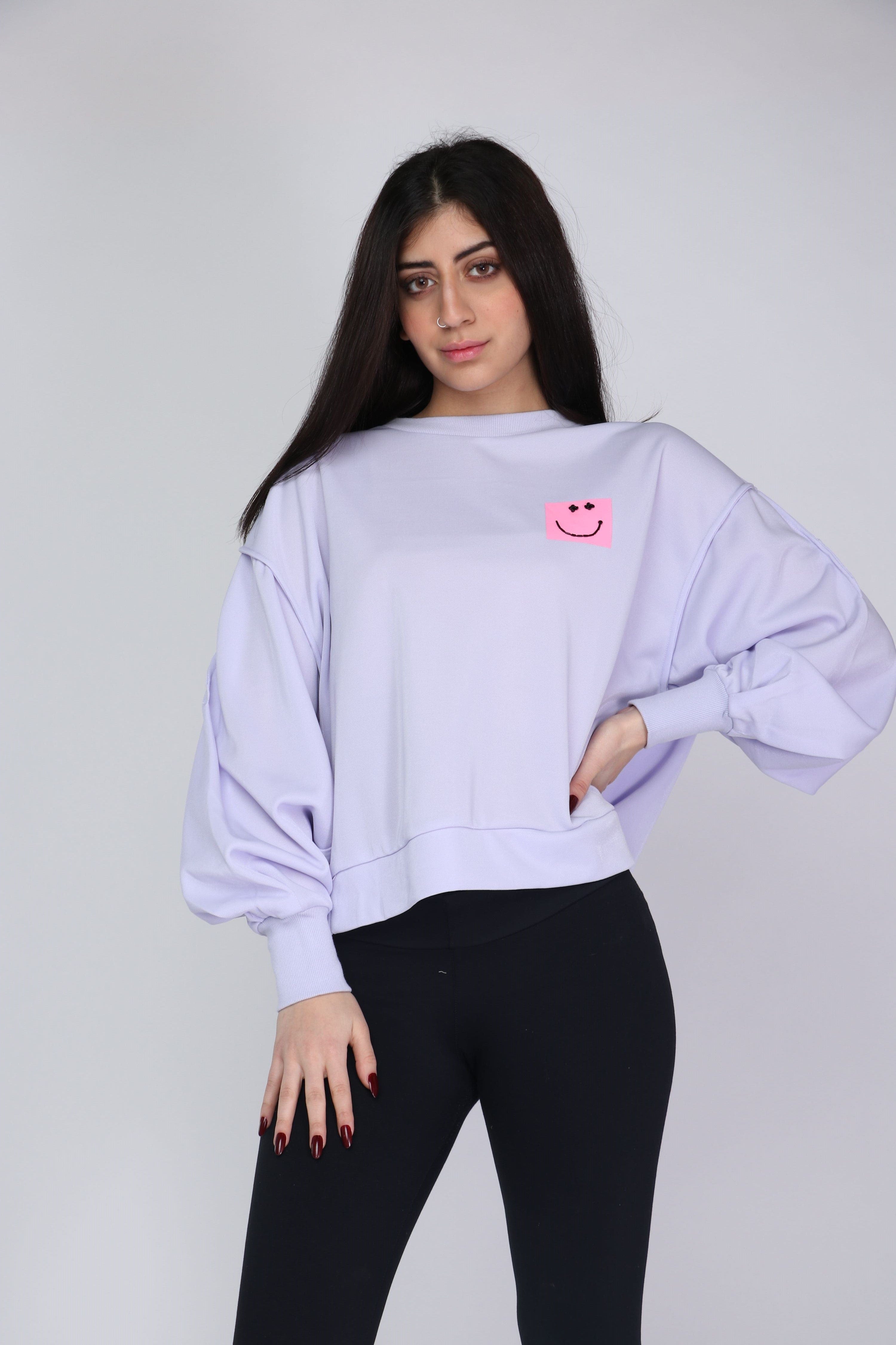 كيتشن بلوزة اوفر سايز كم طويل منفوخ بأساور نسائي