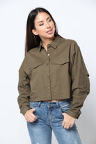 كيتشن بلوزة سادة بأزرار أمامية كم طويل نسائي