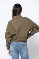 كيتشن بلوزة سادة بأزرار أمامية كم طويل نسائي