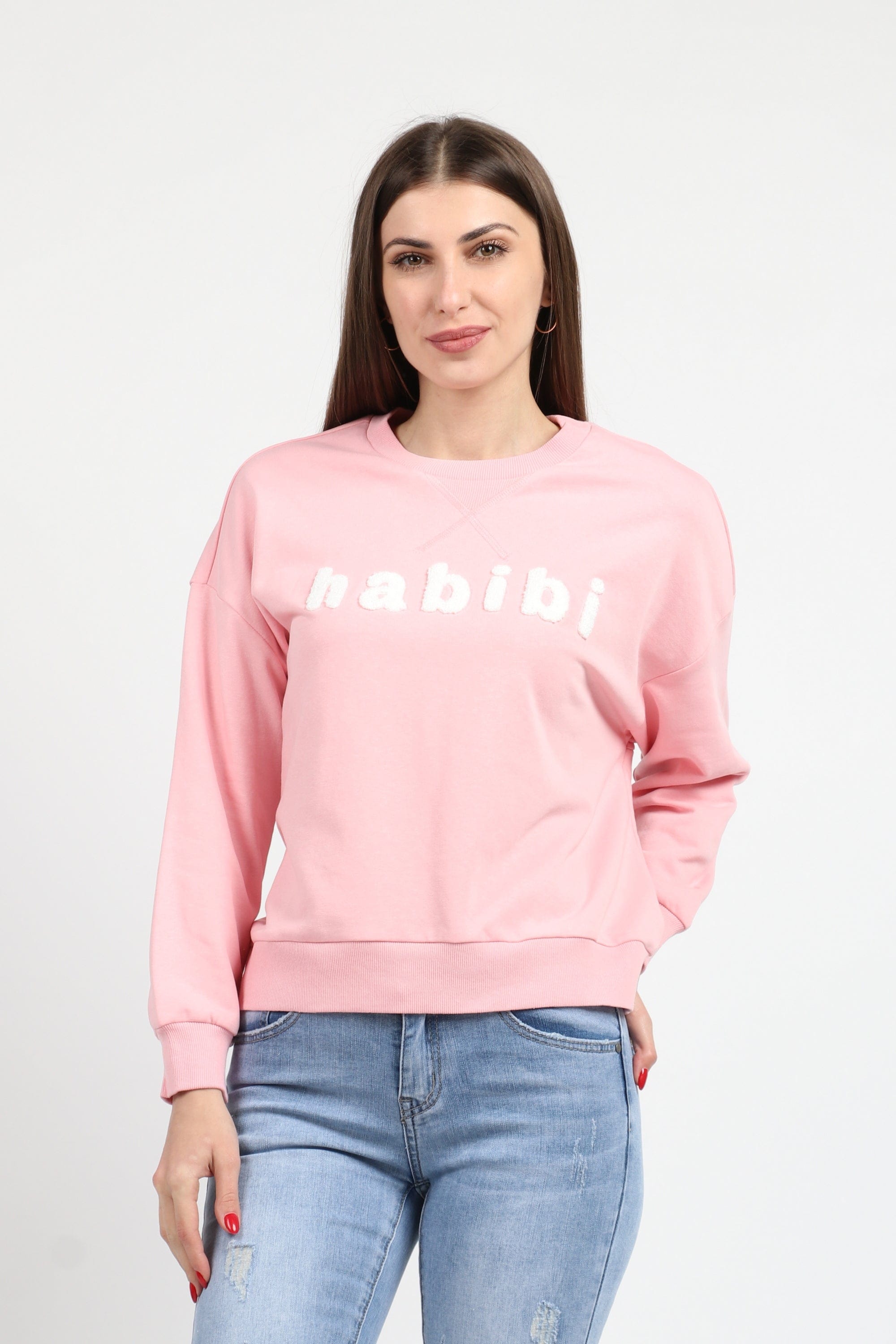 كيتشن بلوزة قطن برقبة دائرية كم طويل نسائي