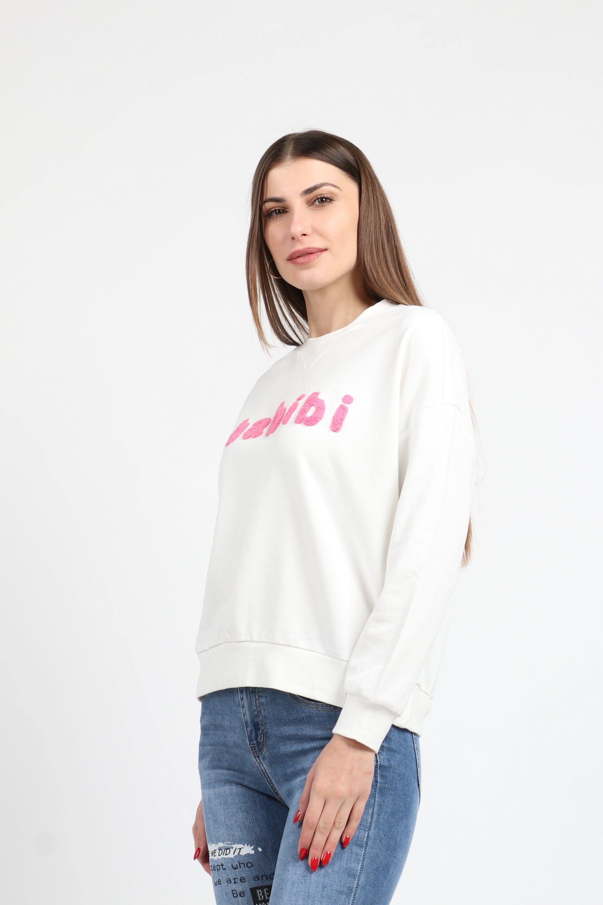 كيتشن بلوزة قطن برقبة دائرية كم طويل نسائي