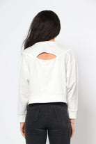 كيتشن بلوزة قصيرة أوفر سايز مطبوعة بكم طويل نسائي