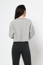 كيتشن بلوزة مخططة بالعرض سبعة بكم طويل نسائي