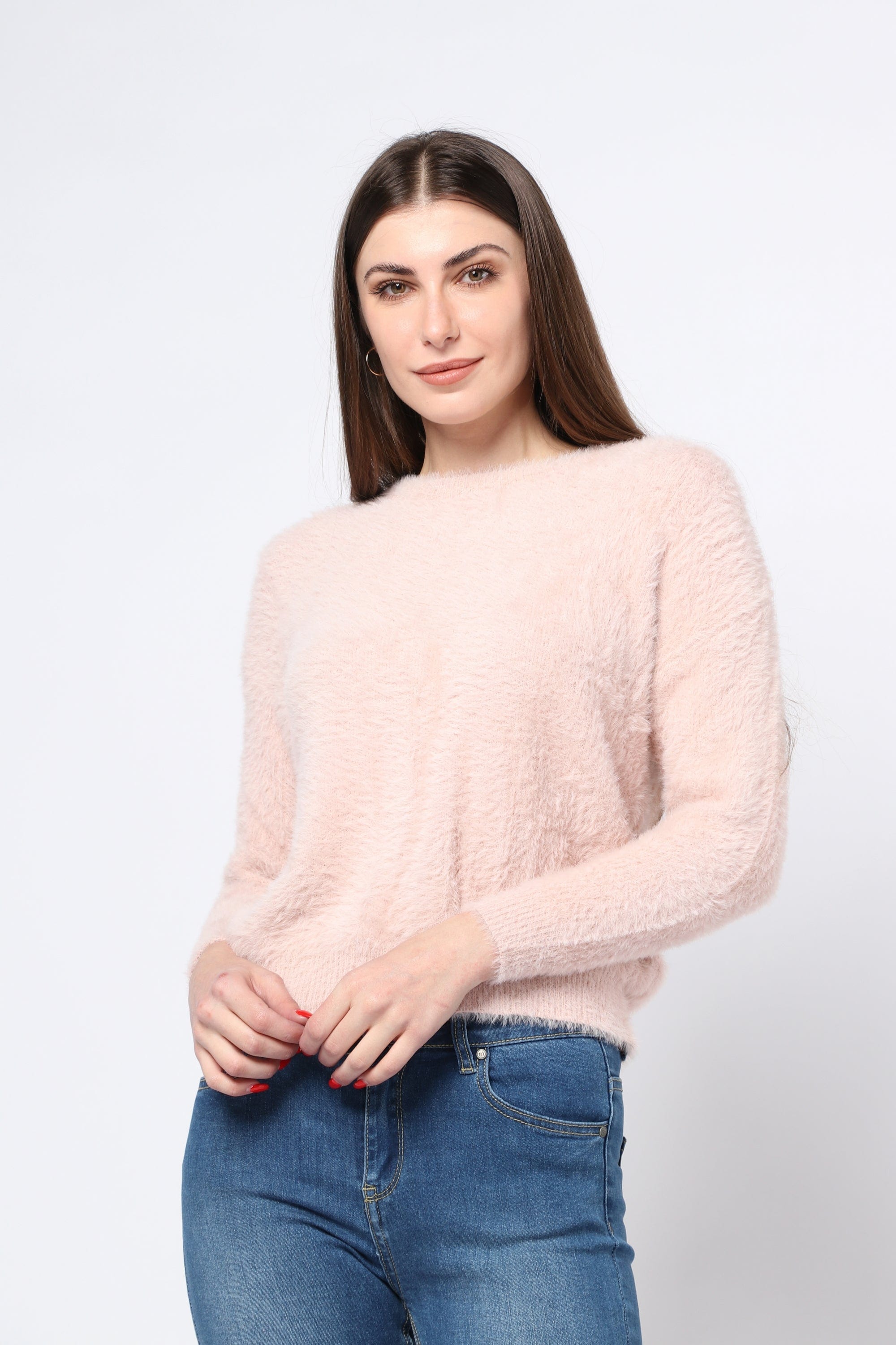 كيتشن بلوزة ناعمة ريش كم طويل نسائي