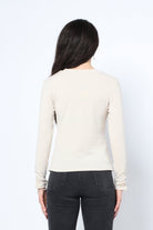 كيتشن بلوزة سادة مضلعة بكم طويل نسائي