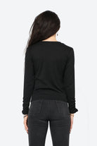 كيتشن بلوزة سادة مضلعة بكم طويل نسائي