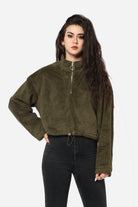 كيتشن هودي فرو ناعم بسحاب ورباط على الخصر نسائي