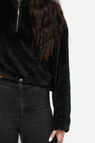 كيتشن هودي فرو ناعم بسحاب ورباط على الخصر نسائي