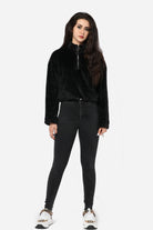 كيتشن هودي فرو ناعم بسحاب ورباط على الخصر نسائي