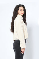 كيتشن هودي فرو ناعم بسحاب ورباط على الخصر نسائي