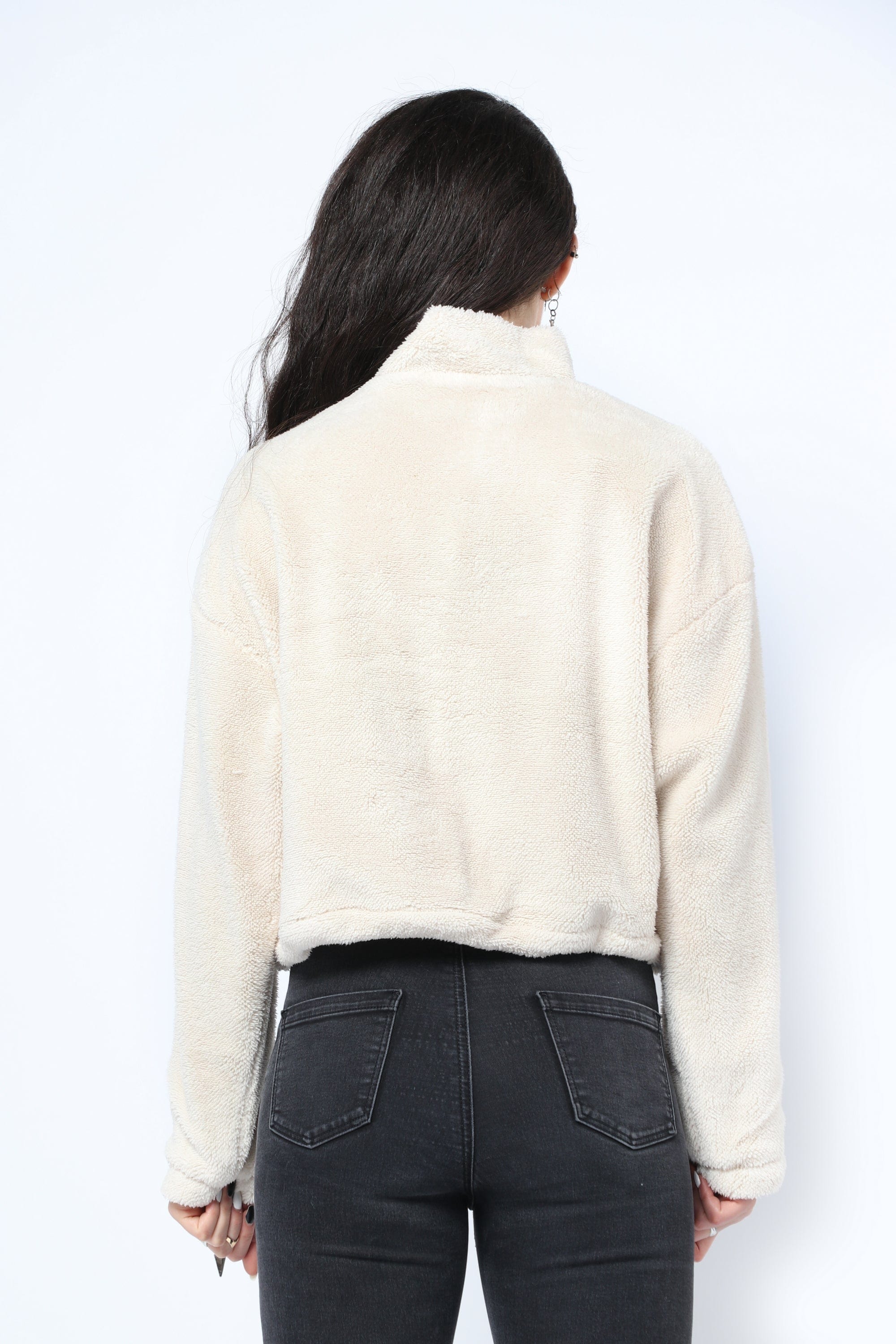 كيتشن هودي فرو ناعم بسحاب ورباط على الخصر نسائي