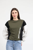 كيتشن بلوزة أوفر سايز قطنية رياضية كم طويل نسائي