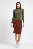 كيتشن بلوفر ضيق مضلع برقبة كم طويل نسائي