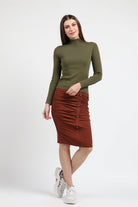 كيتشن بلوفر ضيق مضلع برقبة كم طويل نسائي