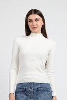 كيتشن بلوفر ضيق مضلع برقبة كم طويل نسائي