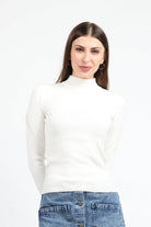 كيتشن بلوفر ضيق مضلع برقبة كم طويل نسائي