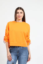 كيتشن بلوزة قطنية بكم طويل بربطات من الاكمام نسائي