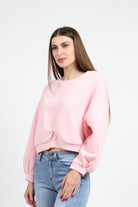 كيتشن بلوزة أوفر سايز قصيرة بكم طويل نسائي