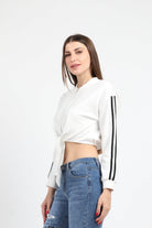 كيتشن جاكيت بسحاب وياقة كم طويل وربطة على الخصر نسائي