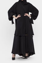 جوهرة عبايه كلوش طبقات بلاك بيري دبل بطبقة مزدوجة أسود