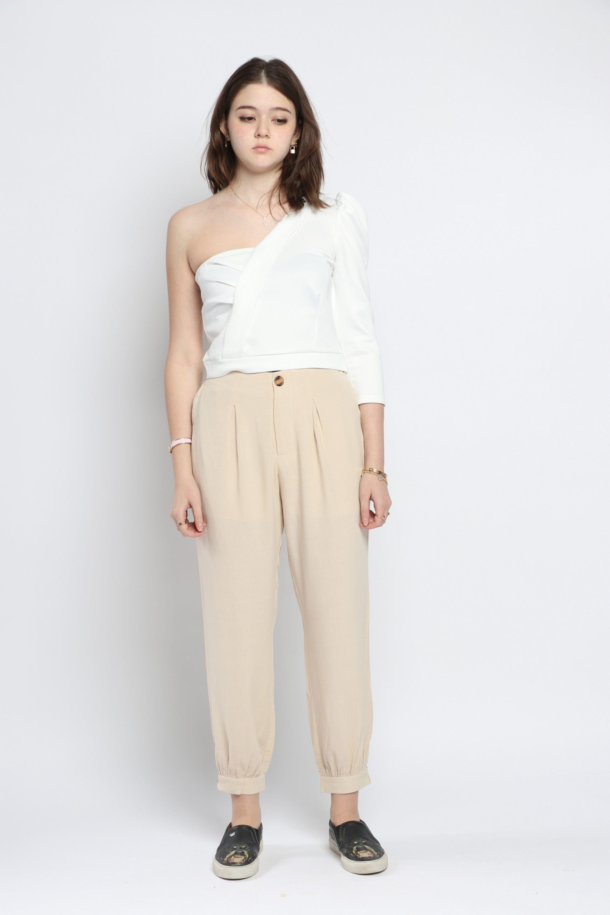 كيتشن بنطلون قصير سادة بأساور نسائي