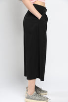 كيتشن بنطلون قصير سادة واسع خصر مرتفع نسائي