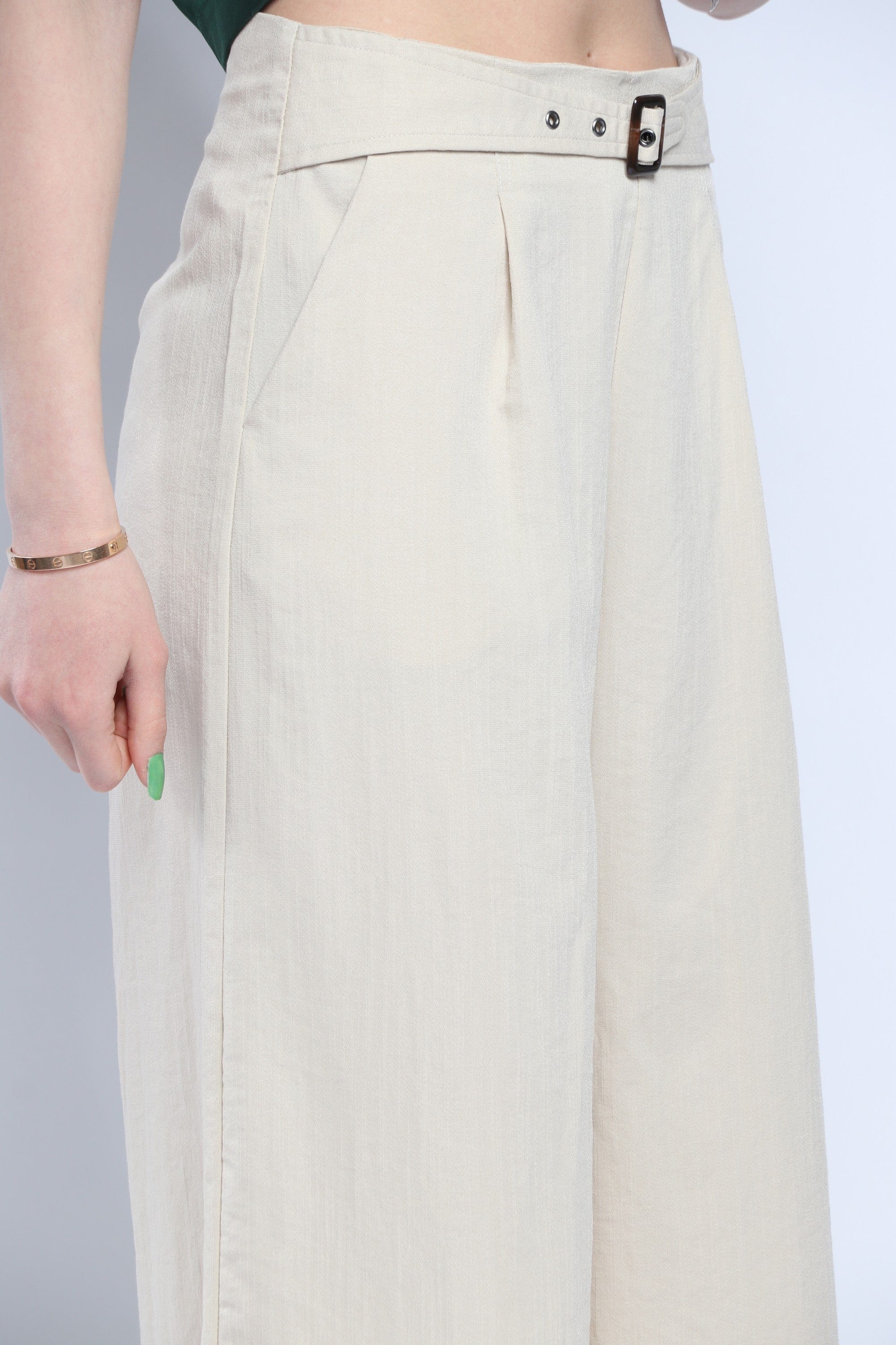 كيتشن بنطلون قصير سادة واسع خصر مرتفع نسائي