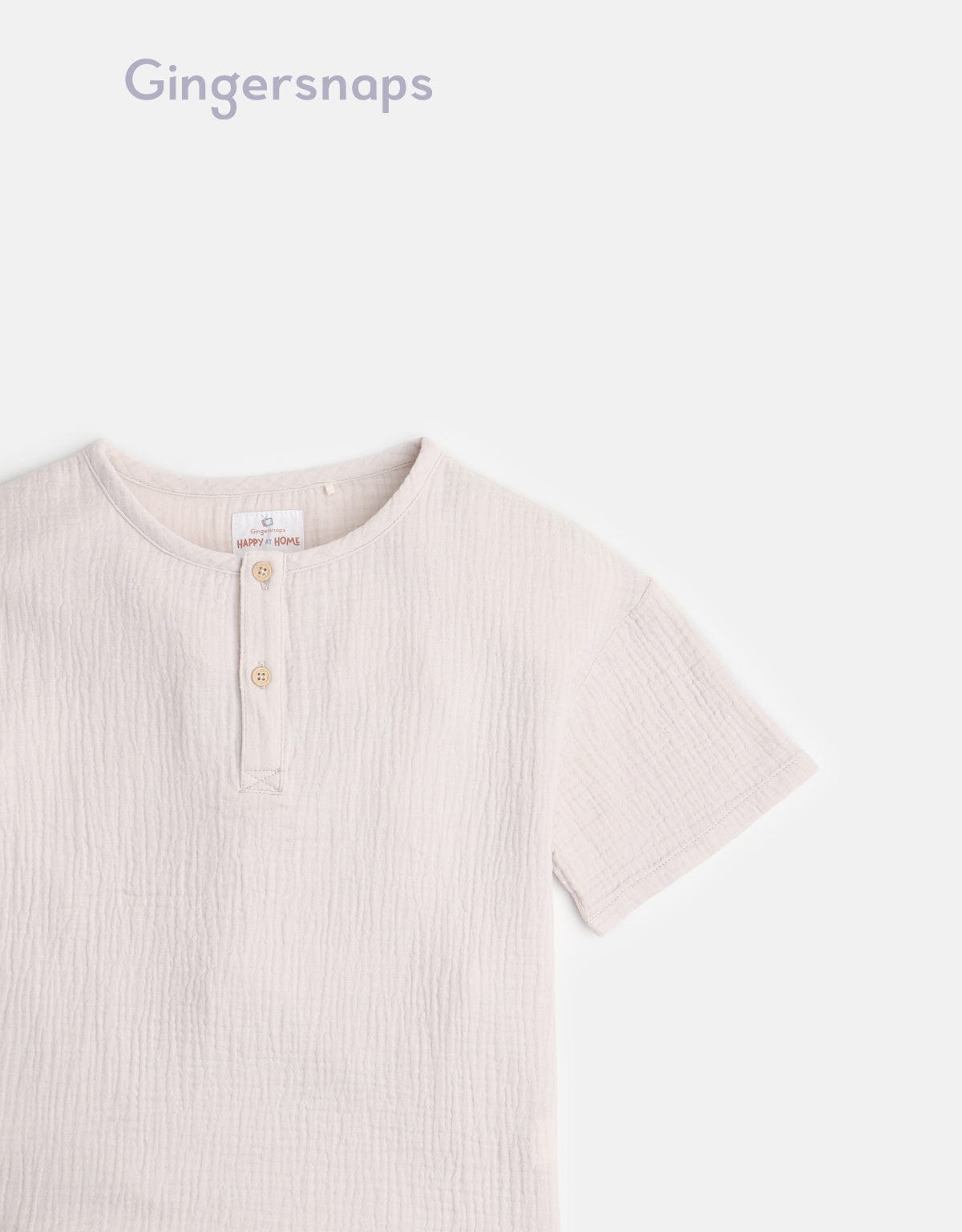 جينجرسنابس قميص نص كم أولادي بكسرات بيج