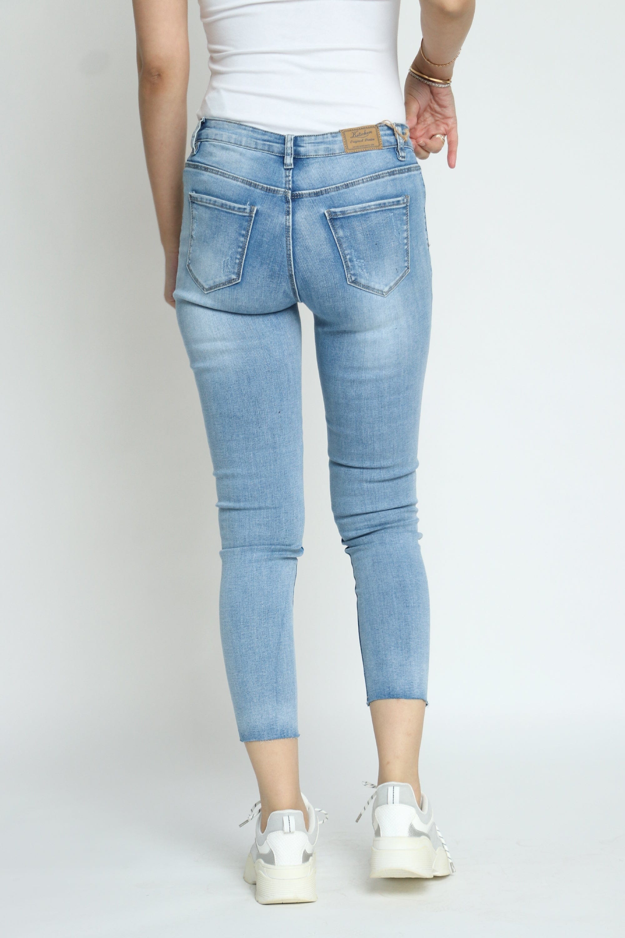 كيتشن بنطلون جينز بوي فريند طويل نسائي