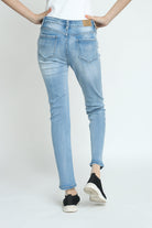 كيتشن بنطلون جينز سكيني مقطع طويل نسائي