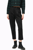 كيتشن بنطلون كلاسيك بزرار هاي ويست طويل نسائي أسود