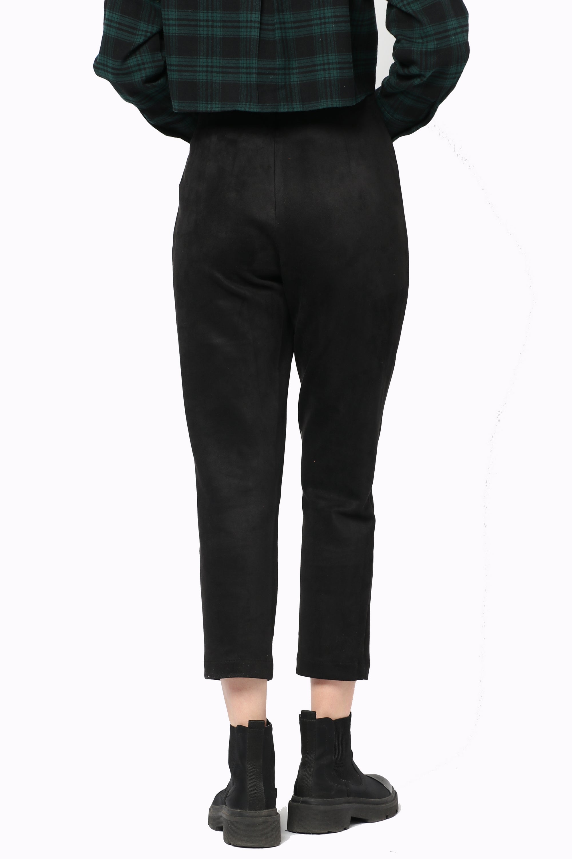 كيتشن بنطلون كلاسيك بزرار هاي ويست طويل نسائي أسود