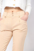 كيتشن بنطلون رسمي بأزرار أمامية وجيوب طويل نسائي