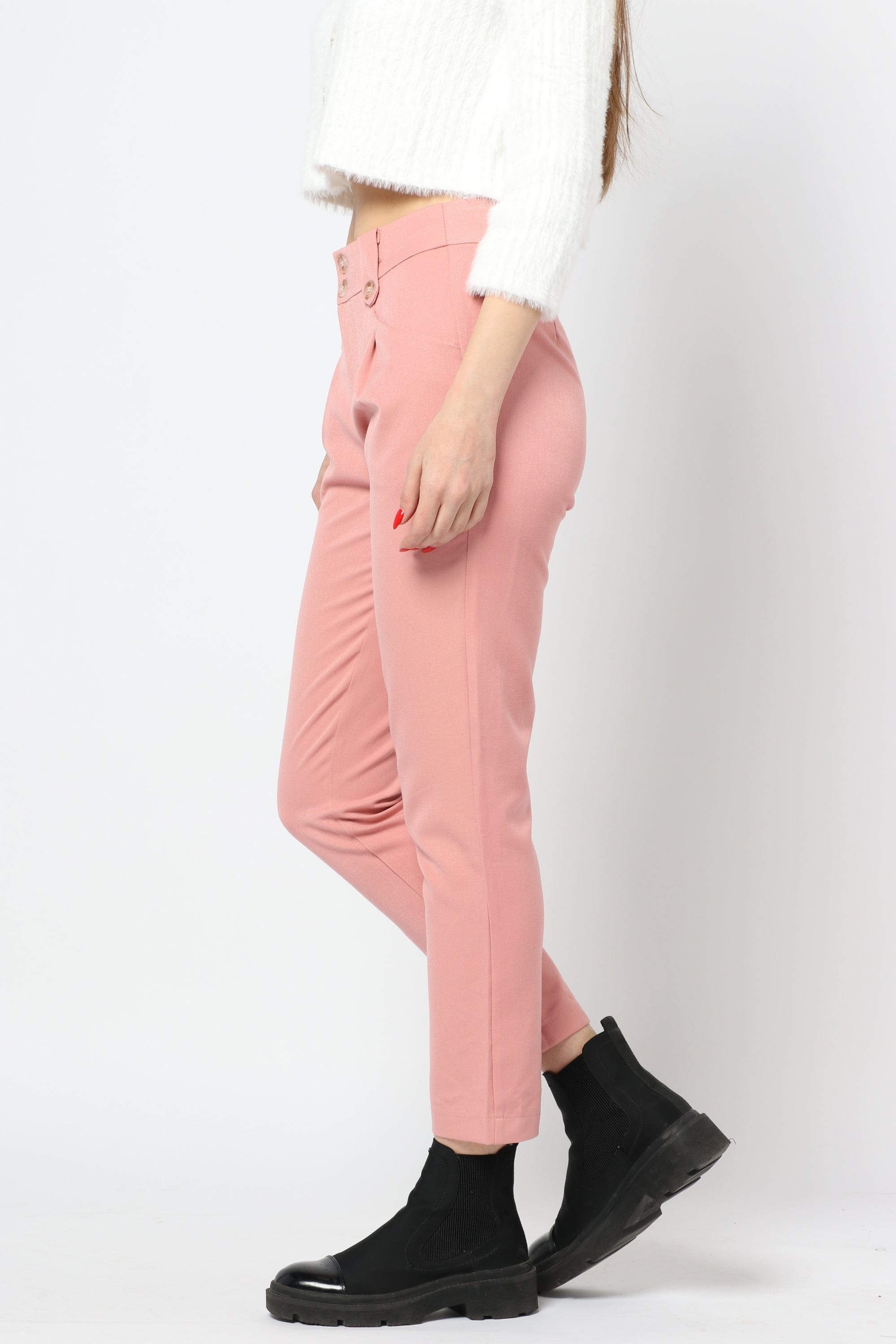 كيتشن بنطلون رسمي بأزرار أمامية وجيوب طويل نسائي