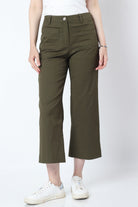 كيتشن بنطلون هاي ويست بجيوب أمامية وسحاب وزرار طويل نسائي