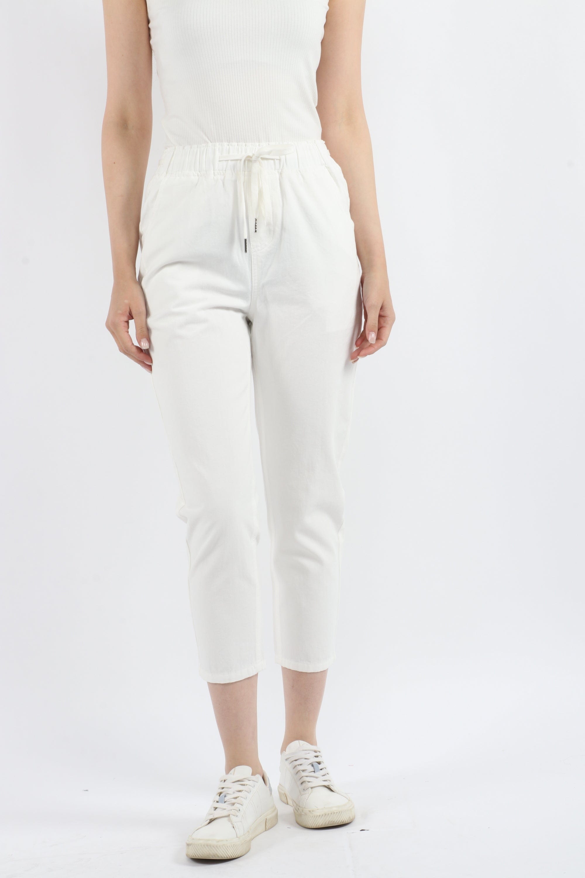 كيتشن سروال طويل سادة نسائي بخصر مطاطي