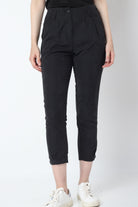 كيتشن بنطلون طويل سادة ضيقة خصر مرتفع نسائي