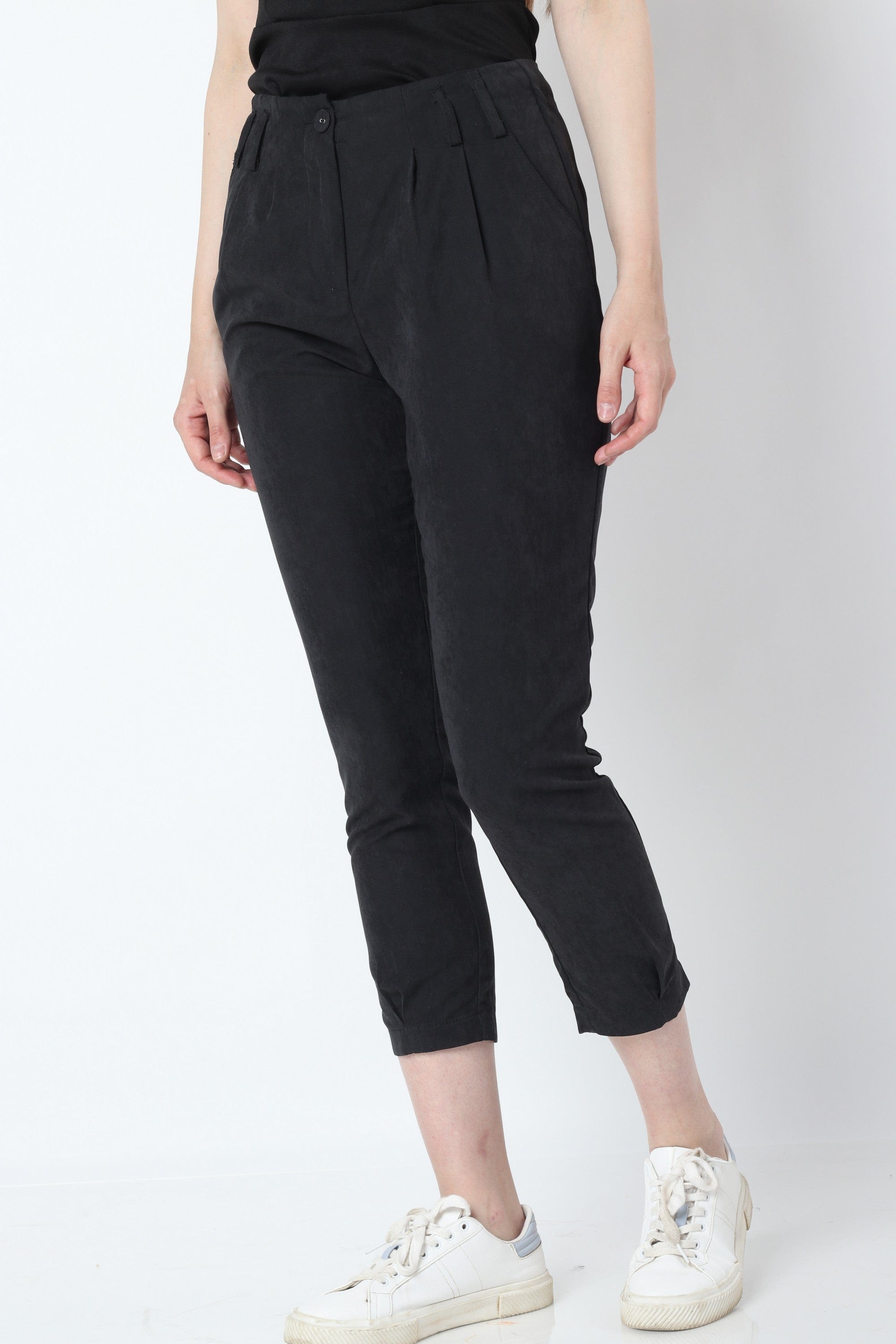 كيتشن بنطلون طويل سادة ضيقة خصر مرتفع نسائي