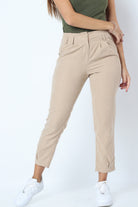 كيتشن بنطلون طويل سادة ضيقة خصر مرتفع نسائي