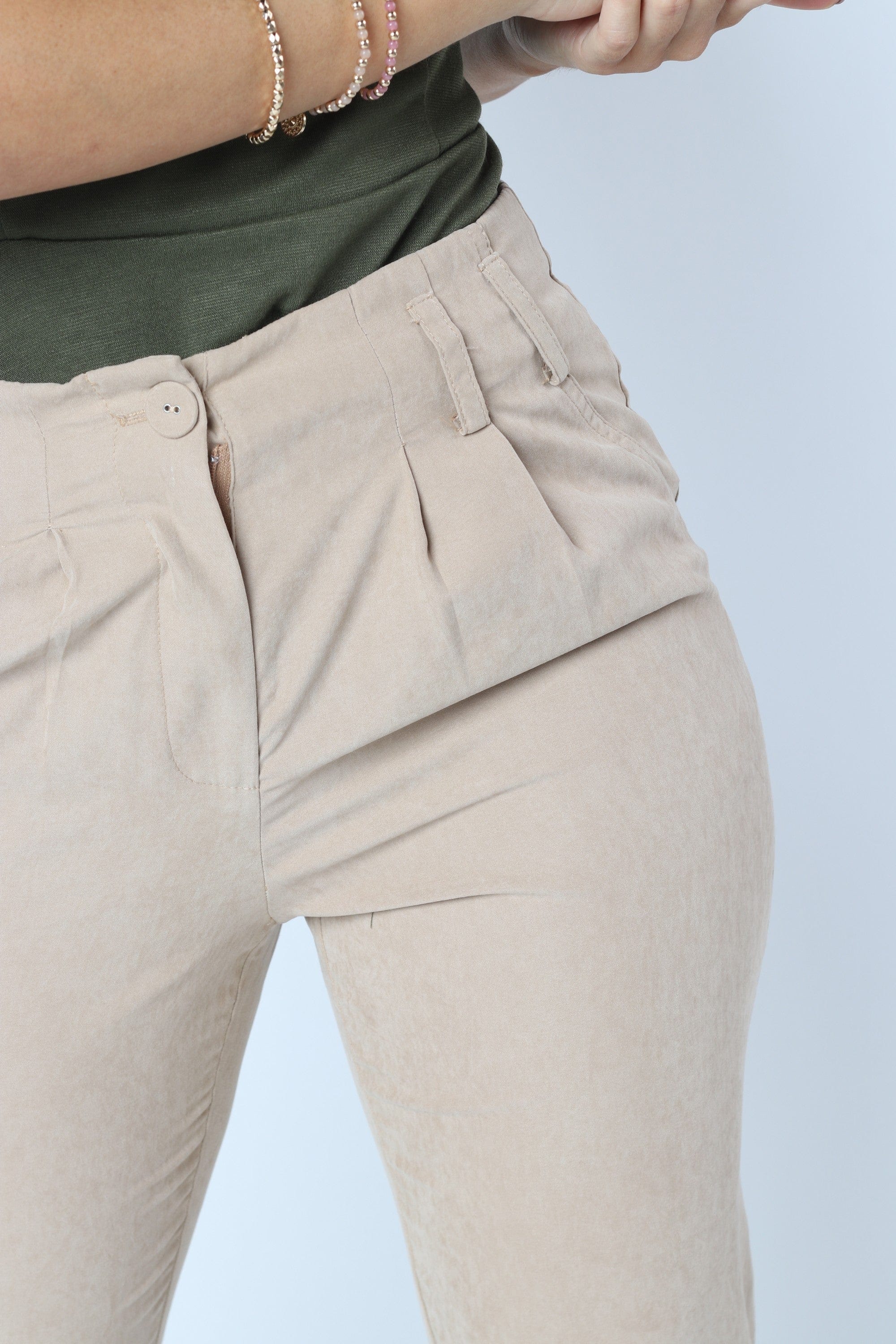 كيتشن بنطلون طويل سادة ضيقة خصر مرتفع نسائي