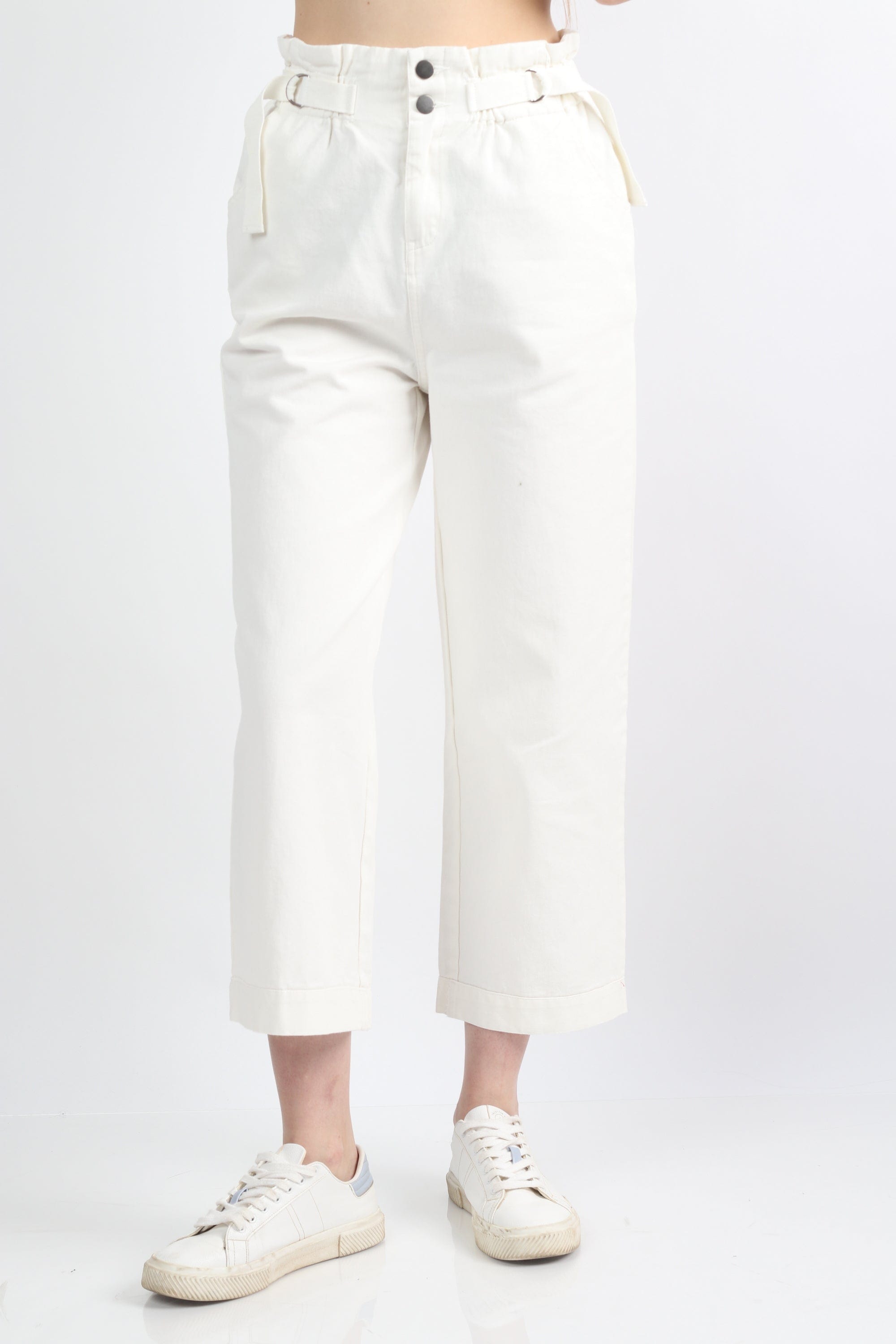 كيتشن بنطلون طويل جينز واسع خصر مرتفع نسائي