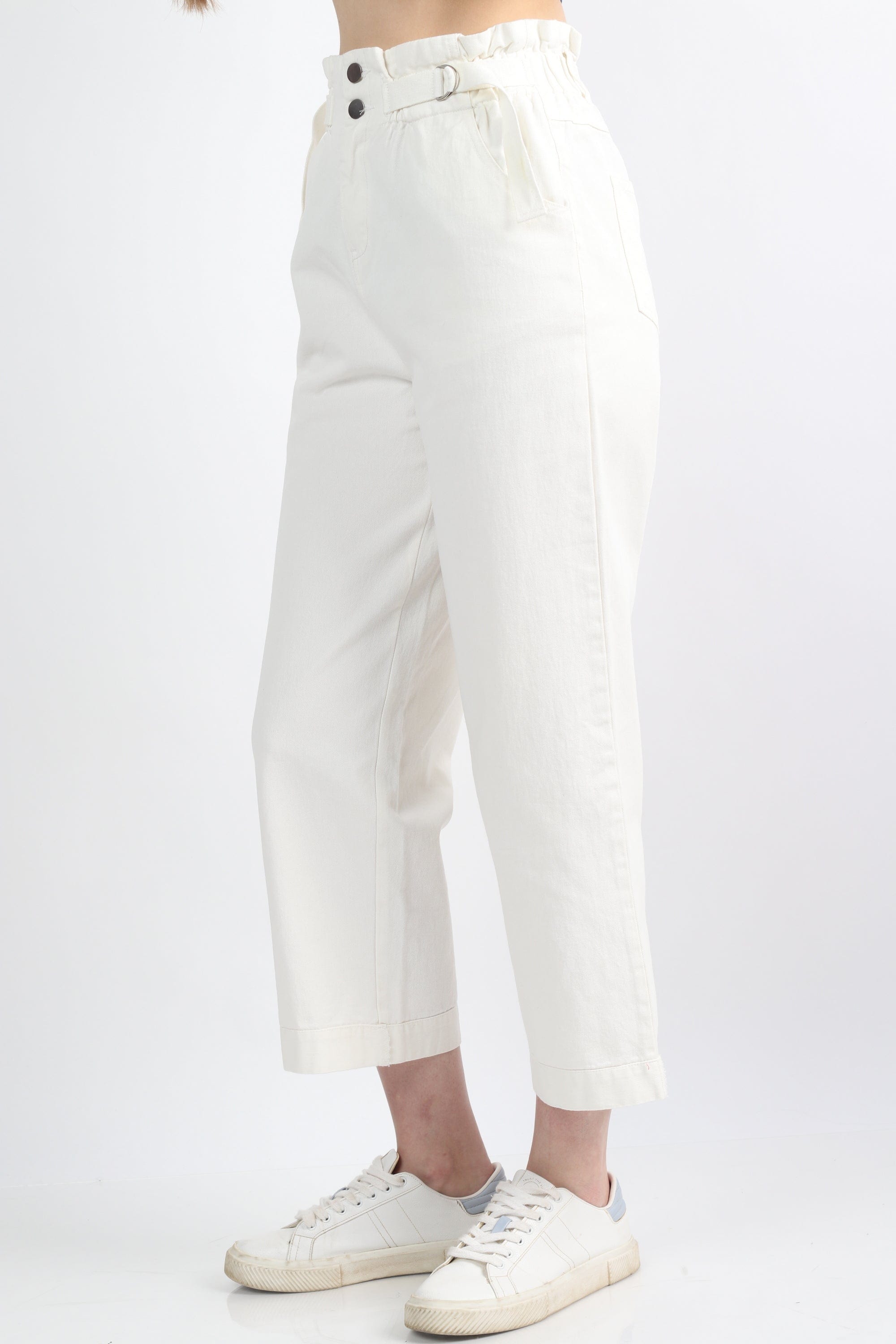 كيتشن بنطلون طويل جينز واسع خصر مرتفع نسائي