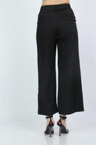 كيتشن بنطلون طويل سادة واسع من أسفل نسائي أسود