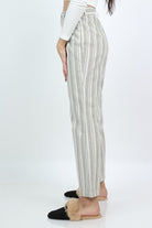 كيتشن بنطلون طويل مخطط بالطول واسع نسائي